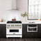Autograph Edition 36 In. 4.6 Cu. Ft. Legacy Dual Fuel Range With 6 Burner Gas Cooktop And Electric Convection Oven In Stainless Steel With White Matte Door And Champagne Bronze Accents