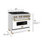 Autograph Edition 36 In. 4.6 Cu. Ft. Legacy Dual Fuel Range With 6 Burner Gas Cooktop And Electric Convection Oven In Stainless Steel With White Matte Door And Champagne Bronze Accents