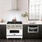 Autograph Edition 36 In. 4.6 Cu. Ft. Legacy Dual Fuel Range With 6 Burner Gas Cooktop And Electric Convection Oven In Stainless Steel With White Matte Door And Champagne Bronze Accents