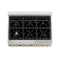 Autograph Edition 36 In. 4.6 Cu. Ft. Legacy Dual Fuel Range With 6 Burner Gas Cooktop And Electric Convection Oven In Stainless Steel With White Matte Door And Polished Gold Accents