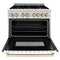 Autograph Edition 36 In. 4.6 Cu. Ft. Legacy Dual Fuel Range With 6 Burner Gas Cooktop And Electric Convection Oven In Stainless Steel With White Matte Door And Polished Gold Accents