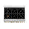 Autograph Edition 36 In. 4.6 Cu. Ft. Legacy Dual Fuel Range With 6 Burner Gas Cooktop And Electric Convection Oven In Stainless Steel With White Matte Door And Polished Gold Accents