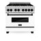 Autograph Edition 36 In. 4.6 Cu. Ft. Legacy Dual Fuel Range With 6 Burner Gas Cooktop And Electric Convection Oven In Stainless Steel With White Matte Door And Matte Black Accents
