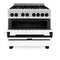 Autograph Edition 36 In. 4.6 Cu. Ft. Legacy Dual Fuel Range With 6 Burner Gas Cooktop And Electric Convection Oven In Stainless Steel With White Matte Door And Matte Black Accents