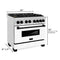 Autograph Edition 36 In. 4.6 Cu. Ft. Legacy Dual Fuel Range With 6 Burner Gas Cooktop And Electric Convection Oven In Stainless Steel With White Matte Door And Matte Black Accents