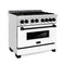 Autograph Edition 36 In. 4.6 Cu. Ft. Legacy Dual Fuel Range With 6 Burner Gas Cooktop And Electric Convection Oven In Stainless Steel With White Matte Door And Matte Black Accents
