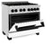 Autograph Edition 36 In. 4.6 Cu. Ft. Legacy Dual Fuel Range With 6 Burner Gas Cooktop And Electric Convection Oven In Stainless Steel With White Matte Door And Matte Black Accents