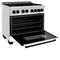 Autograph Edition 36 In. 4.6 Cu. Ft. Legacy Dual Fuel Range With 6 Burner Gas Cooktop And Electric Convection Oven In Stainless Steel With White Matte Door And Matte Black Accents
