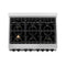 Autograph Edition 36 In. 4.6 Cu. Ft. Legacy Dual Fuel Range With 6 Burner Gas Cooktop And Electric Convection Oven In Stainless Steel With White Matte Door And Matte Black Accents