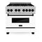 Autograph Edition 36 In. 4.6 Cu. Ft. Legacy Dual Fuel Range With 6 Burner Gas Cooktop And Electric Convection Oven In Stainless Steel With White Matte Door And Matte Black Accents