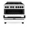 Autograph Edition 36 In. 4.6 Cu. Ft. Legacy Dual Fuel Range With 6 Burner Gas Cooktop And Electric Convection Oven In Stainless Steel With White Matte Door And Matte Black Accents