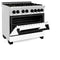 Autograph Edition 36 In. 4.6 Cu. Ft. Legacy Dual Fuel Range With 6 Burner Gas Cooktop And Electric Convection Oven In Stainless Steel With White Matte Door And Matte Black Accents