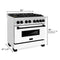 Autograph Edition 36 In. 4.6 Cu. Ft. Legacy Dual Fuel Range With 6 Burner Gas Cooktop And Electric Convection Oven In Stainless Steel With White Matte Door And Matte Black Accents