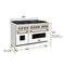 Autograph Edition 48 In. 6.0 Cu. Ft. Legacy Dual Fuel Range With 7 Burner Gas Cooktop And 2 Electric Ovens In Stainless Steel With White Matte Doors And Champagne Bronze Accents