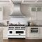Autograph Edition 48 In. 6.0 Cu. Ft. Legacy Dual Fuel Range With 7 Burner Gas Cooktop And 2 Electric Ovens In Stainless Steel With White Matte Doors And Matte Black Accents
