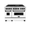 Autograph Edition 48 In. 6.0 Cu. Ft. Legacy Dual Fuel Range With 7 Burner Gas Cooktop And 2 Electric Ovens In Stainless Steel With White Matte Doors And Matte Black Accents