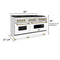 Autograph Edition 60 In. 7.4 Cu. Ft. Legacy Dual Fuel Range With 9 Burner Gas Cooktop And 2 Electric Convection Ovens In Stainless Steel With White Matte Doors And Champagne Bronze Accents
