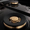 Autograph Edition 60 In. 7.4 Cu. Ft. Legacy Dual Fuel Range With 9 Burner Gas Cooktop And 2 Electric Convection Ovens In Stainless Steel With White Matte Doors And Champagne Bronze Accents
