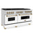 Autograph Edition 60 In. 7.4 Cu. Ft. Legacy Dual Fuel Range With 9 Burner Gas Cooktop And 2 Electric Convection Ovens In Stainless Steel With White Matte Doors And Champagne Bronze Accents