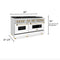Autograph Edition 60 In. 7.4 Cu. Ft. Legacy Dual Fuel Range With 9 Burner Gas Cooktop And 2 Electric Convection Ovens In Stainless Steel With White Matte Doors And Polished Gold Accents
