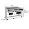 Autograph Edition 60 In. 7.4 Cu. Ft. Legacy Dual Fuel Range With 9 Burner Gas Cooktop And 2 Electric Convection Ovens In Stainless Steel With White Matte Doors And Matte Black Accents