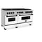 Autograph Edition 60 In. 7.4 Cu. Ft. Legacy Dual Fuel Range With 9 Burner Gas Cooktop And 2 Electric Convection Ovens In Stainless Steel With White Matte Doors And Matte Black Accents