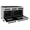 Autograph Edition 60 In. 7.4 Cu. Ft. Legacy Dual Fuel Range With 9 Burner Gas Cooktop And 2 Electric Convection Ovens In Stainless Steel With White Matte Doors And Matte Black Accents