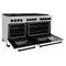 Autograph Edition 60 In. 7.4 Cu. Ft. Legacy Dual Fuel Range With 9 Burner Gas Cooktop And 2 Electric Convection Ovens In Stainless Steel With White Matte Doors And Matte Black Accents