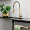 Palisades Pull Down Spring Spray Wand Kitchen Faucet In Champagne Bronze