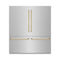 Autograph Edition 72 In. 39.6 Cu. Ft. French Door Built-in Bottom Freezer Refrigerator With Water Dispensers And Ice Makers In Stainless Steel With Polished Gold Accents