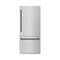 Autograph Edition 36 In. 19.8 Cu. Ft. Built-in Bottom Freezer Refrigerator With Water Dispenser And Ice Maker In Satin Stainless Steel And Matte Black Accents