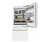 Autograph Edition 36 In. 19.8 Cu. Ft. Built-in Bottom Freezer Refrigerator With Water Dispenser And Ice Maker In White Matte And Champagne Bronze Accents
