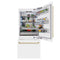 Autograph Edition 36 In. 19.8 Cu. Ft. Built-in Bottom Freezer Refrigerator With Water Dispenser And Ice Maker In White Matte And Champagne Bronze Accents