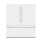 Autograph Edition 72 In. 39.6 Cu. Ft. French Door Built-in Bottom Freezer Refrigerator With Water Dispensers And Ice Makers In White Matte And Champagne Bronze Accents