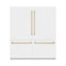 Autograph Edition 72 In. 39.6 Cu. Ft. French Door Built-in Bottom Freezer Refrigerator With Water Dispensers And Ice Makers In White Matte And Champagne Bronze Accents