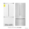36 In. 19.6 Cu. Ft. French Door Built-in Bottom Freezer Refrigerator With Water Dispenser And Ice Maker In Stainless Steel