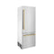 Autograph Edition 30 In. 16.1 Cu. Ft. Built-in Bottom Freezer Refrigerator With Water Dispenser And Ice Maker In Stainless Steel With Polished Gold Accents