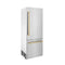 Autograph Edition 30 In. 16.1 Cu. Ft. Built-in Bottom Freezer Refrigerator With Water Dispenser And Ice Maker In Stainless Steel With Polished Gold Accents