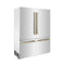 Autograph Edition 60 In. 32.2 Cu. Ft. French Door Built-in Bottom Freezer Refrigerator With Water Dispenser And Ice Maker In Stainless Steel With Champagne Bronze Accents