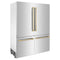 Autograph Edition 60 In. 32.2 Cu. Ft. French Door Built-in Bottom Freezer Refrigerator With Water Dispenser And Ice Maker In Stainless Steel With Champagne Bronze Accents