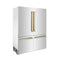 Autograph Edition 60 In. 32.2 Cu. Ft. French Door Built-in Bottom Freezer Refrigerator With Water Dispenser And Ice Maker In Stainless Steel With Polished Gold Accents