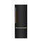 Autograph Edition 30 In. 16.1 Cu. Ft. Built-in Bottom Freezer Refrigerator With Water Dispenser And Ice Maker In Black Stainless Steel With Champagne Bronze Accents