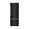 Autograph Edition 30 In. 16.1 Cu. Ft. Built-in Bottom Freezer Refrigerator With Water Dispenser And Ice Maker In Black Stainless Steel With Champagne Bronze Accents