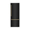 Autograph Edition 30 In. 16.1 Cu. Ft. Built-in Bottom Freezer Refrigerator With Water Dispenser And Ice Maker In Black Stainless Steel With Champagne Bronze Accents