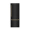 Autograph Edition 30 In. 16.1 Cu. Ft. Built-in Bottom Freezer Refrigerator With Water Dispenser And Ice Maker In Black Stainless Steel With Polished Gold Accents