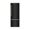 Autograph Edition 30 In. 16.1 Cu. Ft. Built-in Bottom Freezer Refrigerator With Water Dispenser And Ice Maker In Black Stainless Steel With Polished Gold Accents