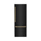 Autograph Edition 30 In. 16.1 Cu. Ft. Built-in Bottom Freezer Refrigerator With Water Dispenser And Ice Maker In Black Stainless Steel With Polished Gold Accents
