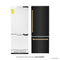 Autograph Edition 30 In. 16.1 Cu. Ft. Built-in Bottom Freezer Refrigerator With Water Dispenser And Ice Maker In Black Stainless Steel With Polished Gold Accents