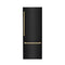 Autograph Edition 30 In. 16.1 Cu. Ft. Built-in Bottom Freezer Refrigerator With Water Dispenser And Ice Maker In Black Stainless Steel With Polished Gold Accents