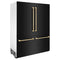 Autograph Edition 60 In. 32.2 Cu. Ft. French Door Built-in Bottom Freezer Refrigerator With Water Dispenser And Ice Maker In Black Stainless Steel With Champagne Bronze Accents